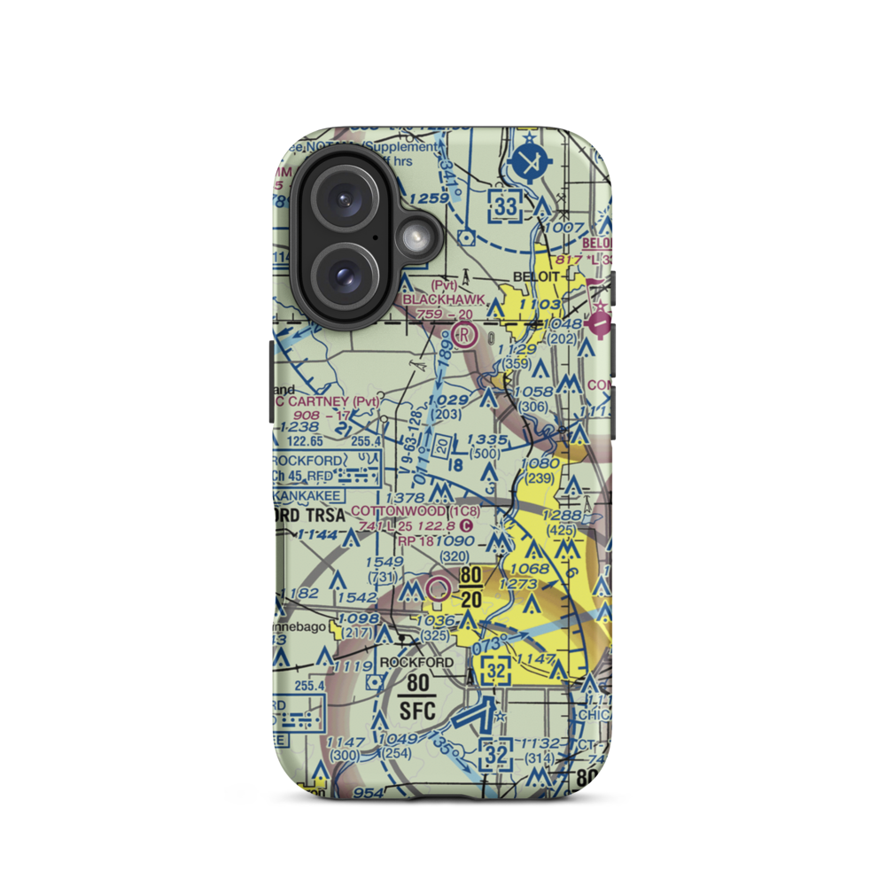 Severson Airport (LL79) VFR Sectional  Tough iPhone Case iPhone 16 model shown