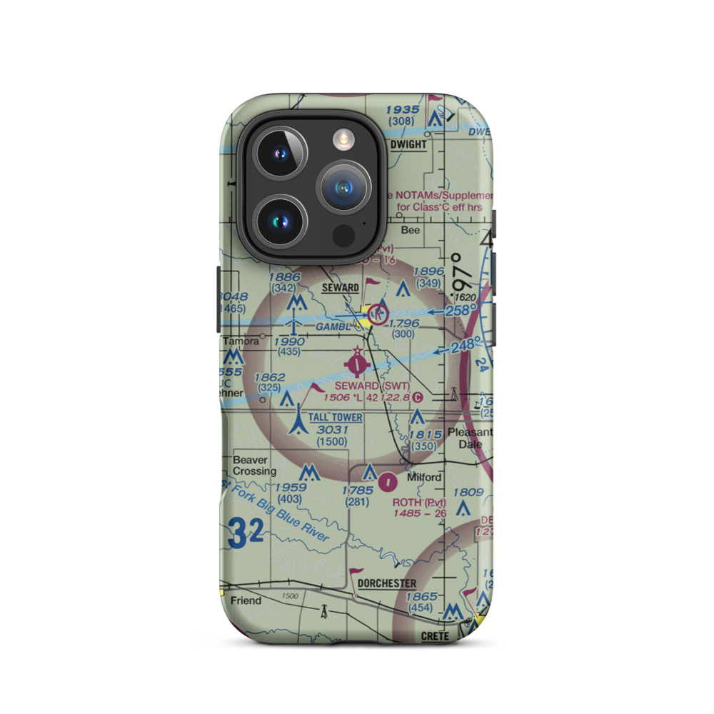 Seward Municipal Airport (SWT) VFR Sectional  Tough iPhone Case iPhone 16 Pro model shown