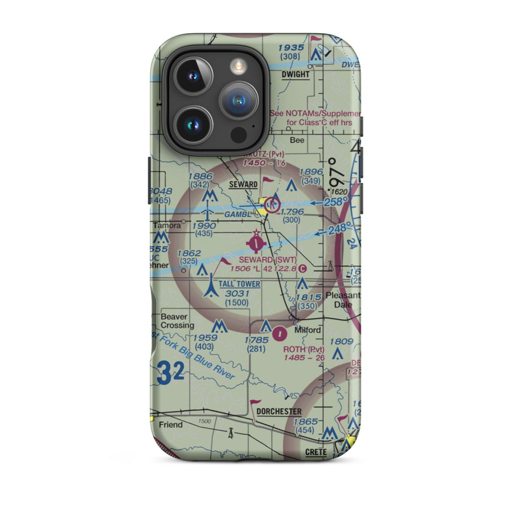Seward Municipal Airport (SWT) VFR Sectional  Tough iPhone Case iPhone 16 Pro Max model shown