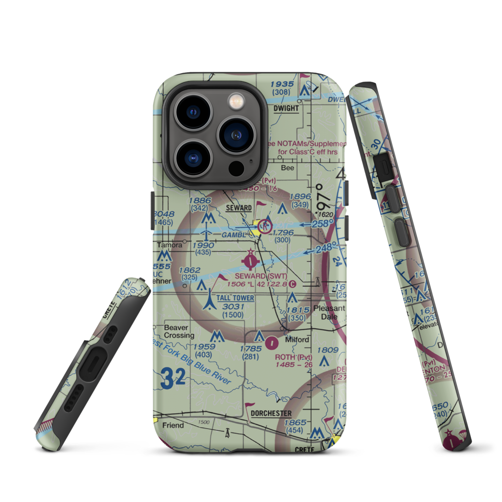 Seward Municipal Airport (SWT) VFR Sectional  Tough iPhone Case iPhone 13 Pro model shown