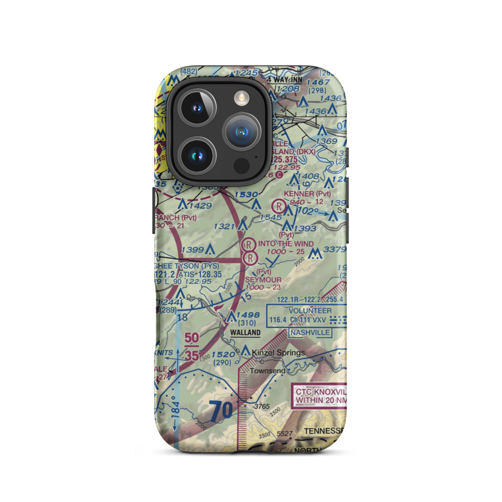 Seymour Air Park, Inc. Airport (TN20) VFR Sectional  Tough iPhone Case iPhone 16 Pro model shown