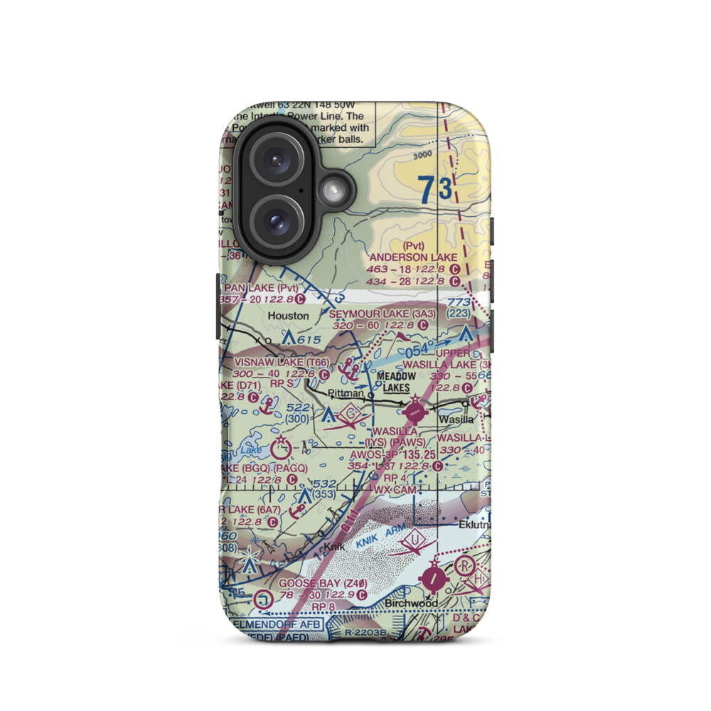 Seymour Lake Seaplane Base (3A3) VFR Sectional  Tough iPhone Case iPhone 16 model shown
