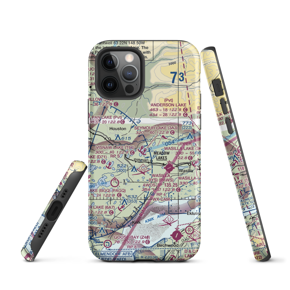 Seymour Lake Seaplane Base (3A3) VFR Sectional  Tough iPhone Case iPhone 12 Pro model shown