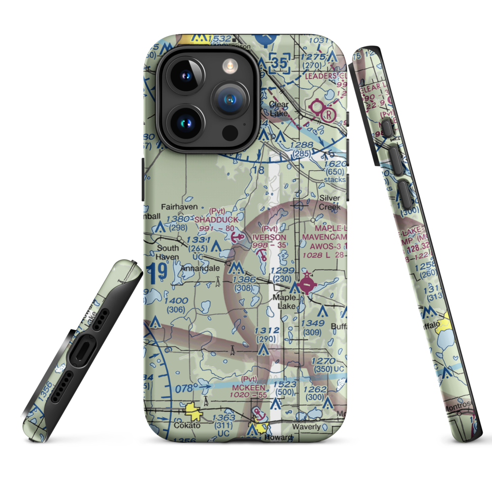Shadduck Seaplane Base (3MN0) VFR Sectional  Tough iPhone Case iPhone 15 Pro Max model shown