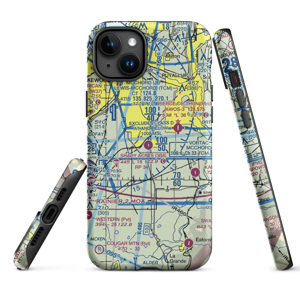 Shady Acres Airport (3B8) VFR Sectional  Tough iPhone Case iPhone 15 Plus model shown