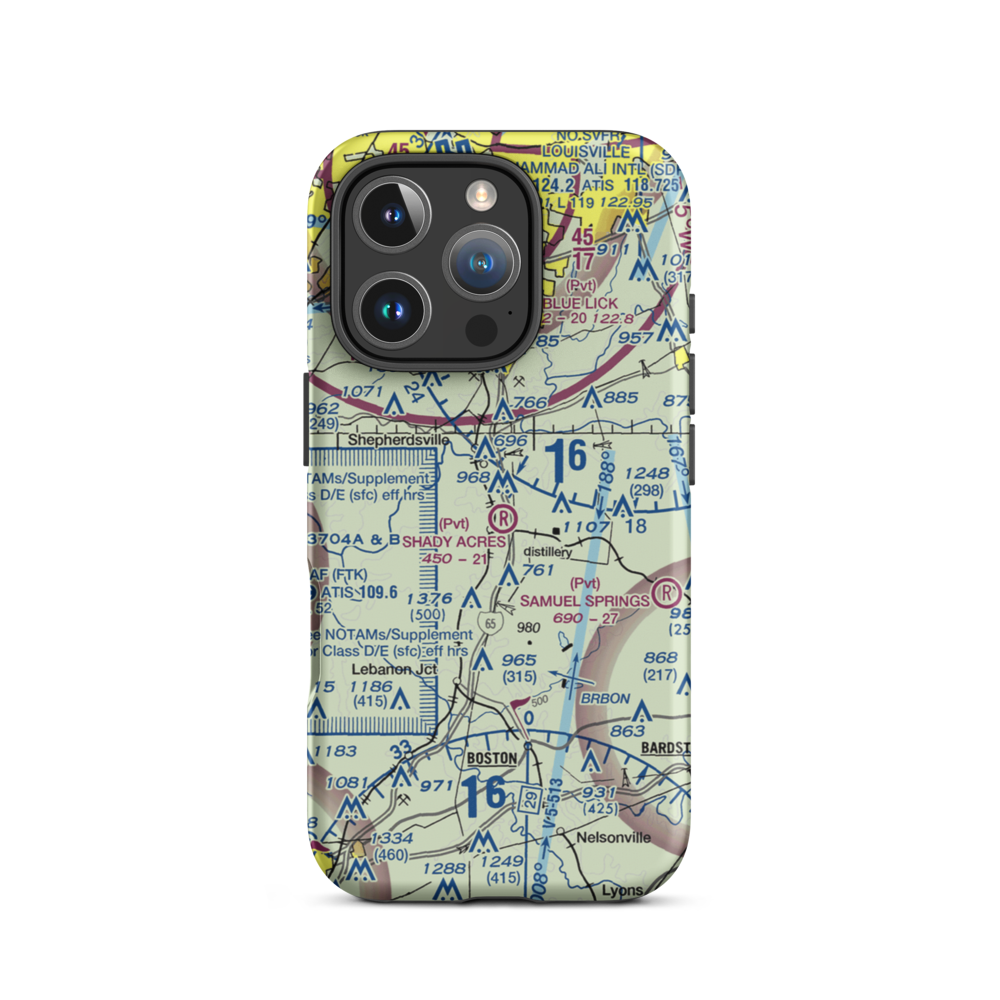 Shady Acres Airport (4KY8) VFR Sectional  Tough iPhone Case iPhone 16 Pro model shown