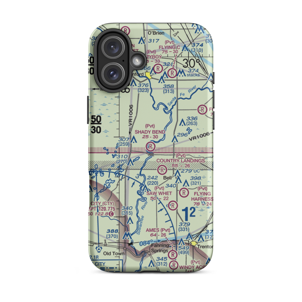 Shady Bend Airport (9FL5) VFR Sectional  Tough iPhone Case iPhone 16 Plus model shown