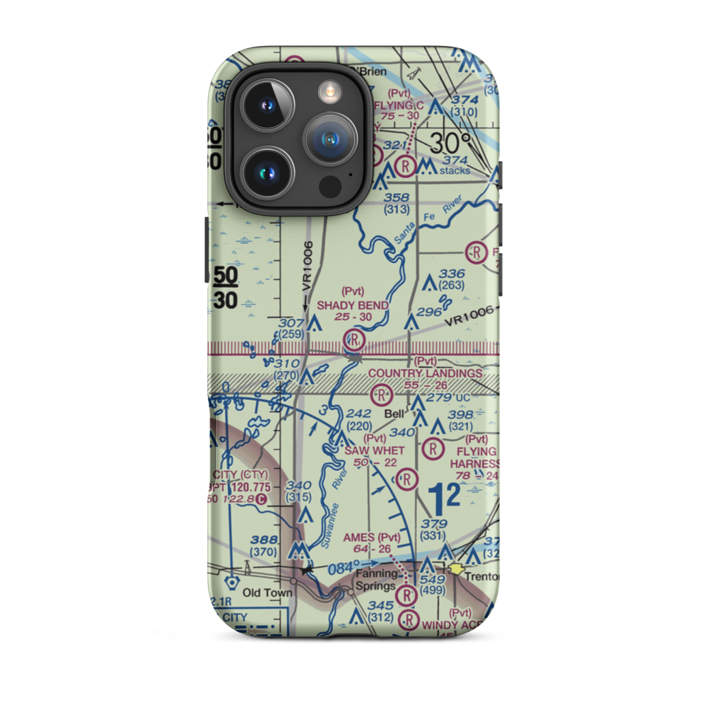 Shady Bend Airport (9FL5) VFR Sectional  Tough iPhone Case iPhone 16 Pro Max model shown