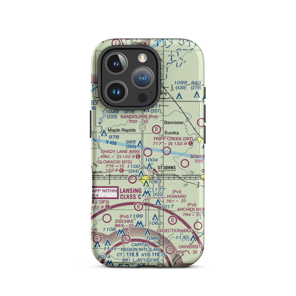 Shady Lane Airport (M99) VFR Sectional  Tough iPhone Case iPhone 16 Pro model shown