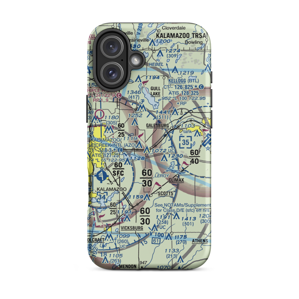 Shafter Airport (MI77) VFR Sectional  Tough iPhone Case iPhone 16 Plus model shown