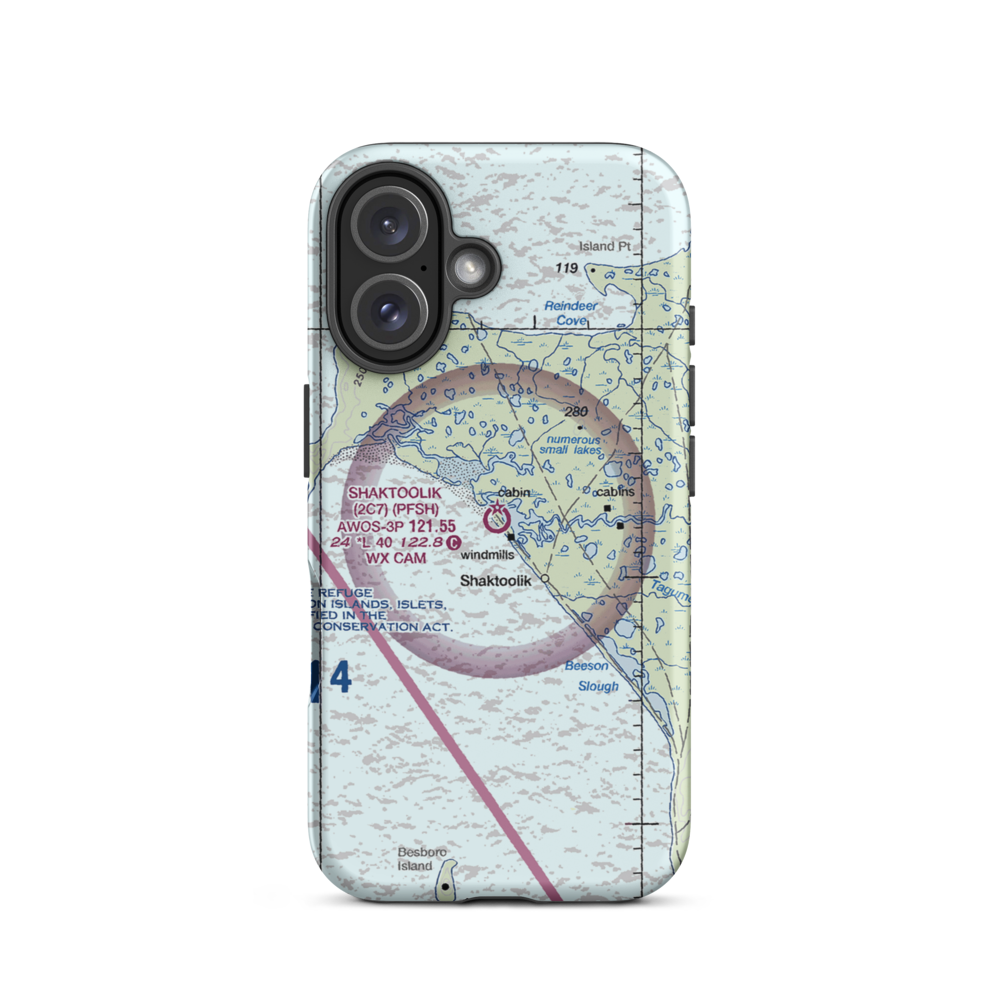 Shaktoolik Airport (2C7) VFR Sectional  Tough iPhone Case iPhone 16 model shown