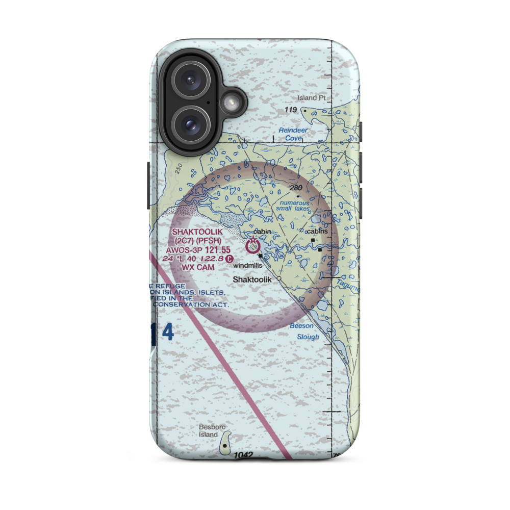 Shaktoolik Airport (2C7) VFR Sectional  Tough iPhone Case iPhone 16 Plus model shown