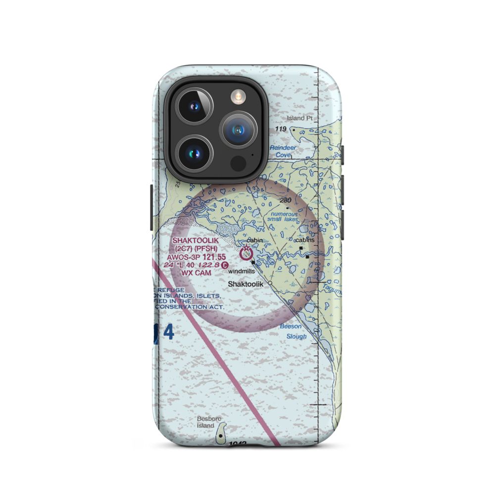 Shaktoolik Airport (2C7) VFR Sectional  Tough iPhone Case iPhone 16 Pro model shown