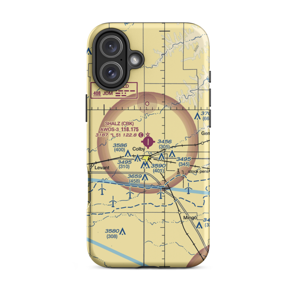 Shalz Field (CBK) VFR Sectional  Tough iPhone Case iPhone 16 Plus model shown