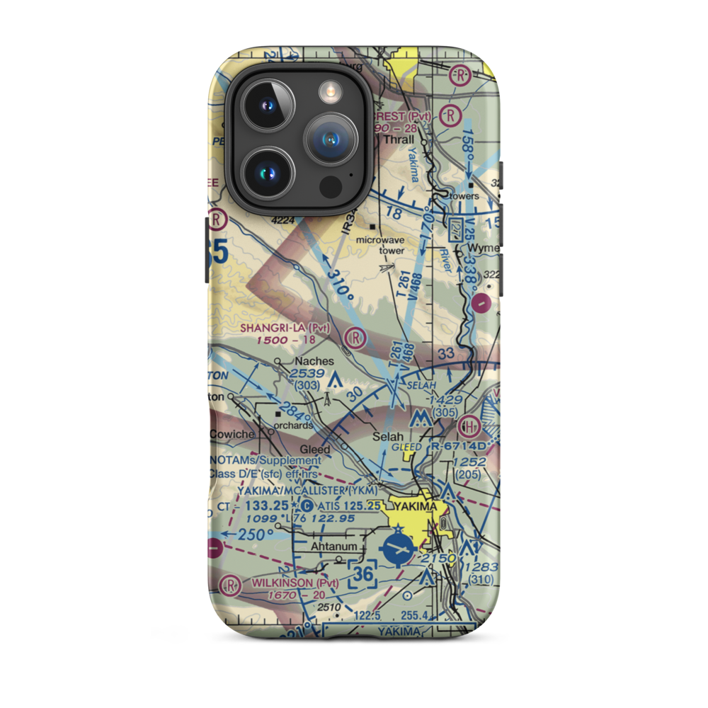 Shangri-La Airport (0WN1) VFR Sectional  Tough iPhone Case iPhone 16 Pro Max model shown