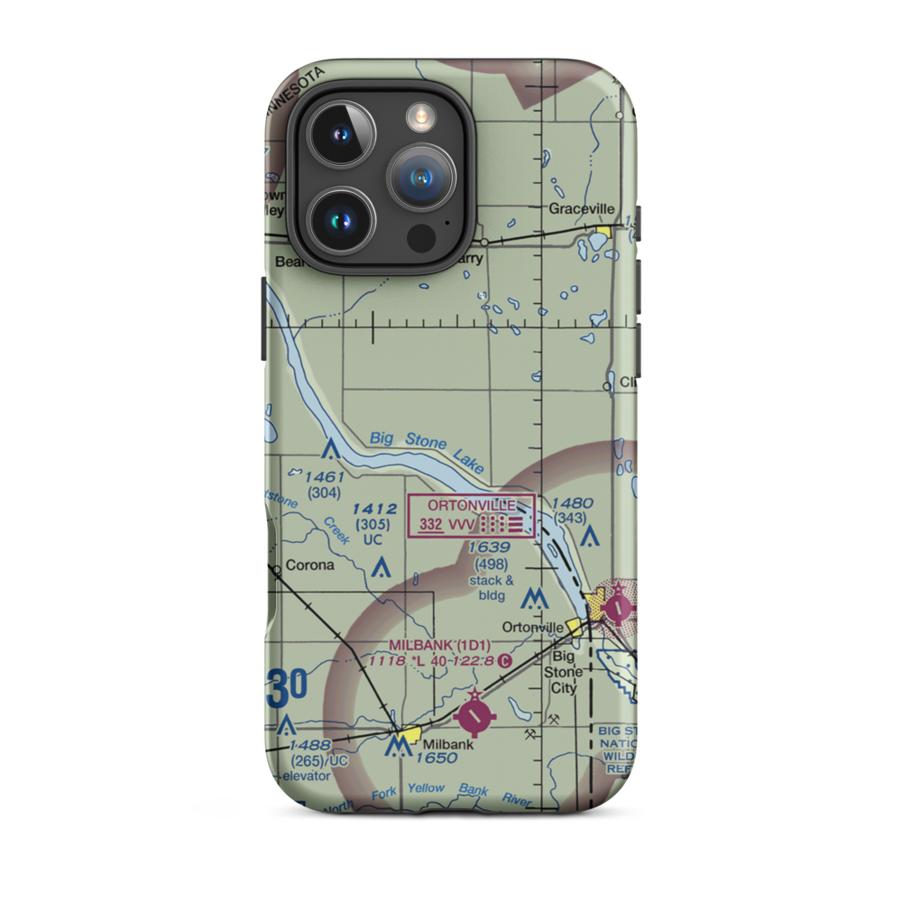 Shannon Field (41MN) VFR Sectional  Tough iPhone Case iPhone 16 Pro Max model shown