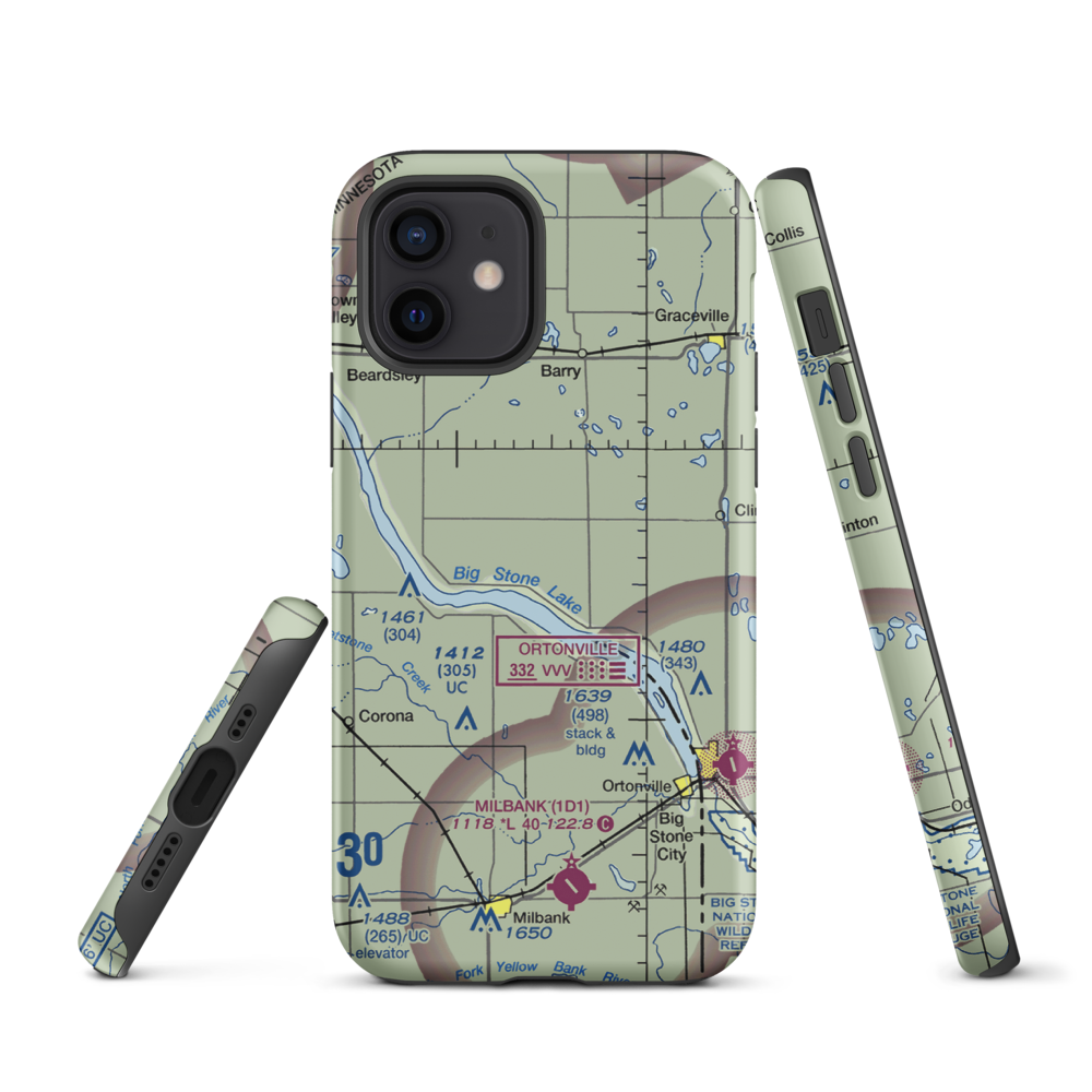 Shannon Field (41MN) VFR Sectional  Tough iPhone Case iPhone 12 model shown