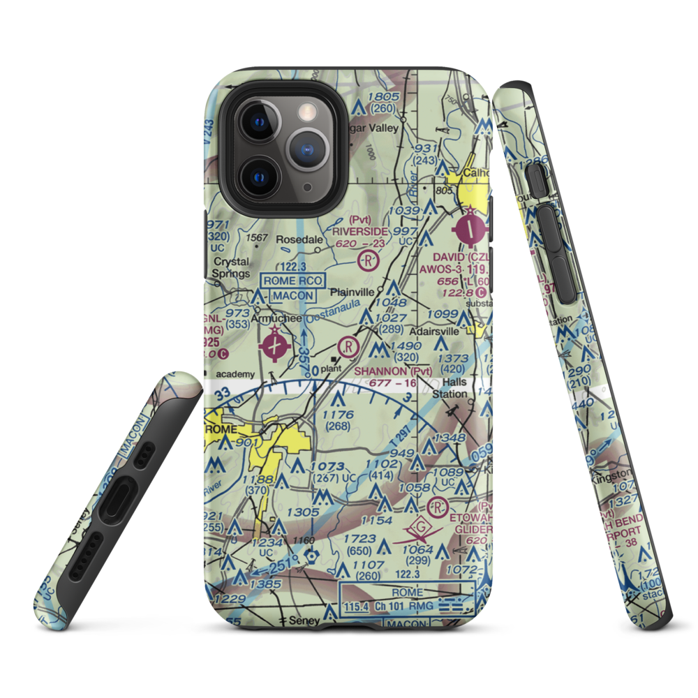 Shannon Flight Strip (2GA8) VFR Sectional  Tough iPhone Case iPhone 11 Pro model shown