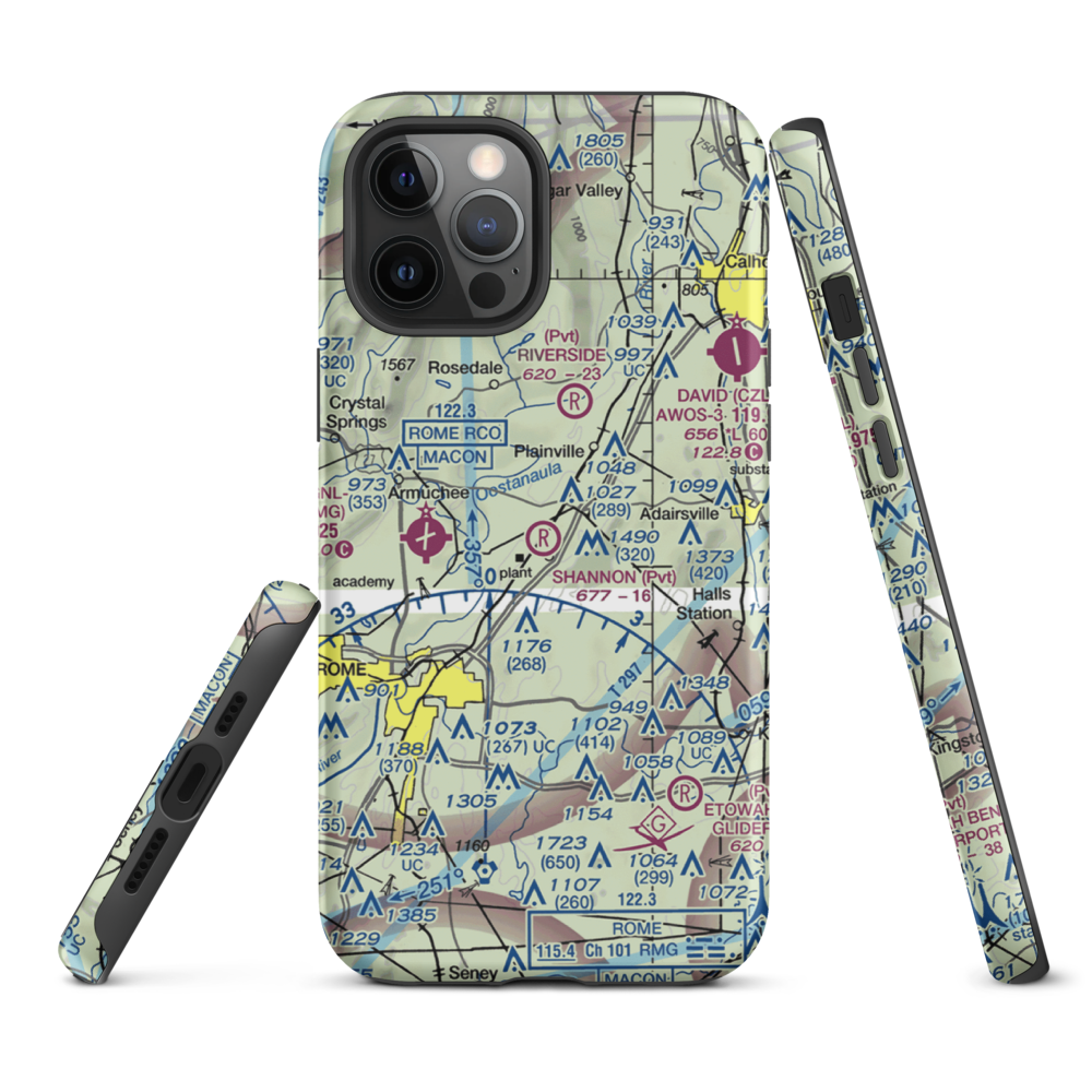 Shannon Flight Strip (2GA8) VFR Sectional  Tough iPhone Case iPhone 12 Pro Max model shown