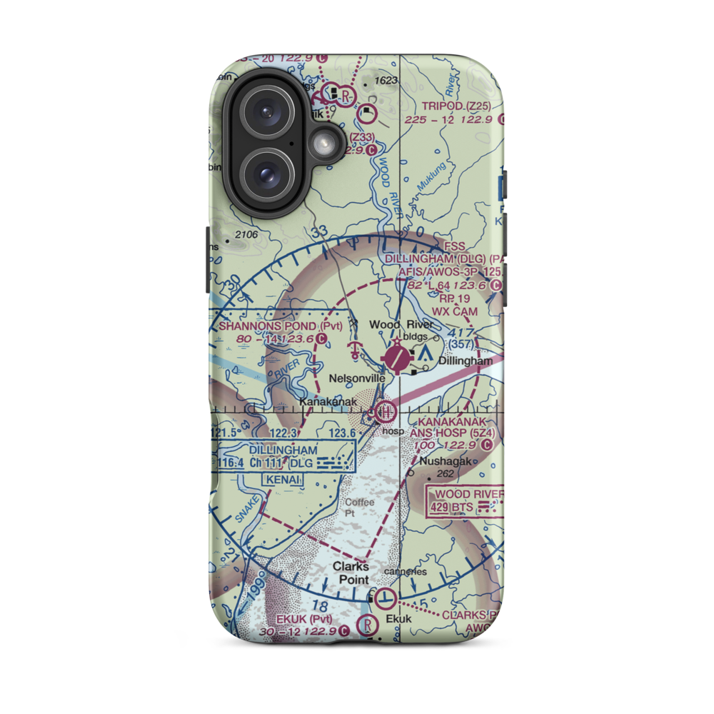 Shannons Pond Seaplane Base (AA15) VFR Sectional  Tough iPhone Case iPhone 16 Plus model shown