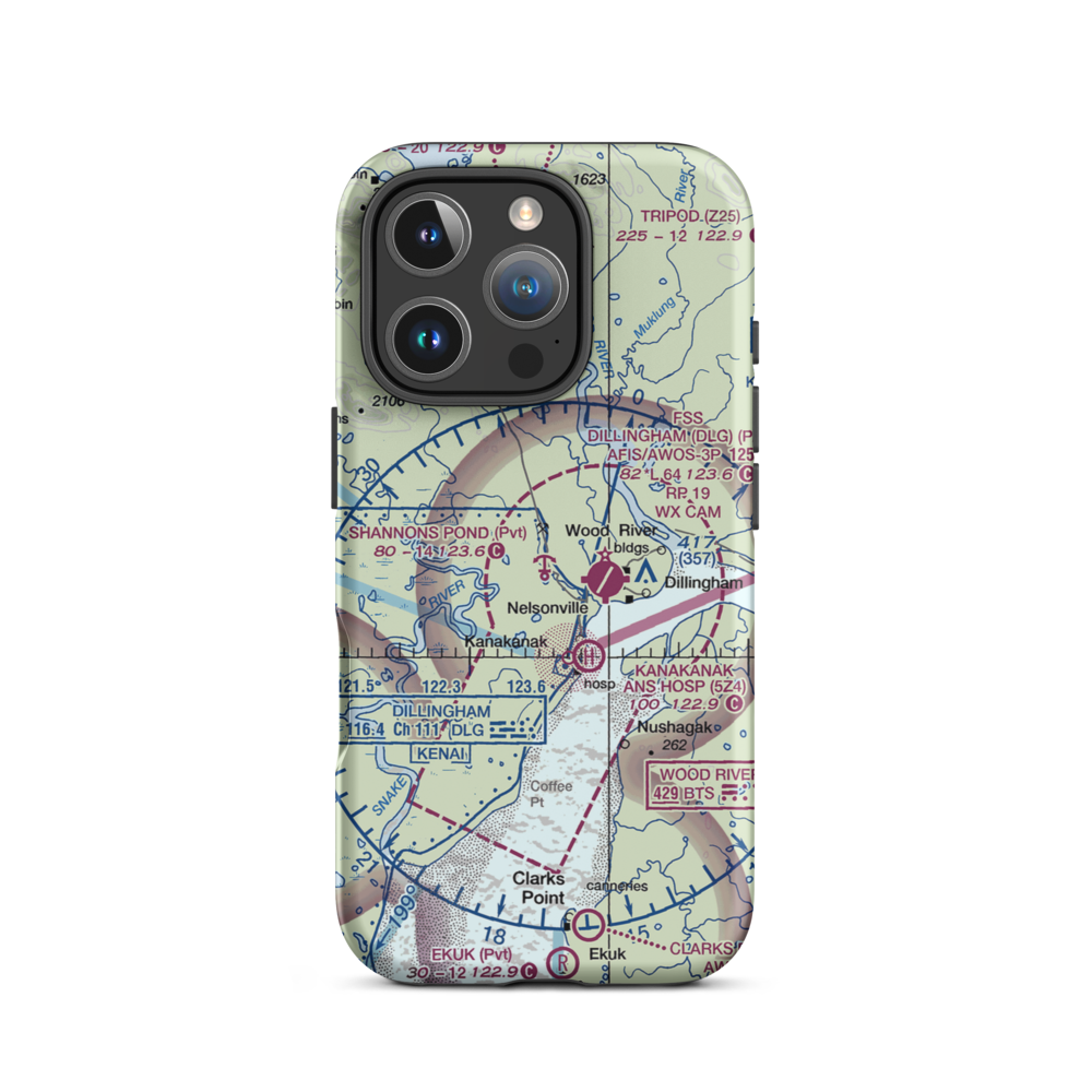 Shannons Pond Seaplane Base (AA15) VFR Sectional  Tough iPhone Case iPhone 16 Pro model shown