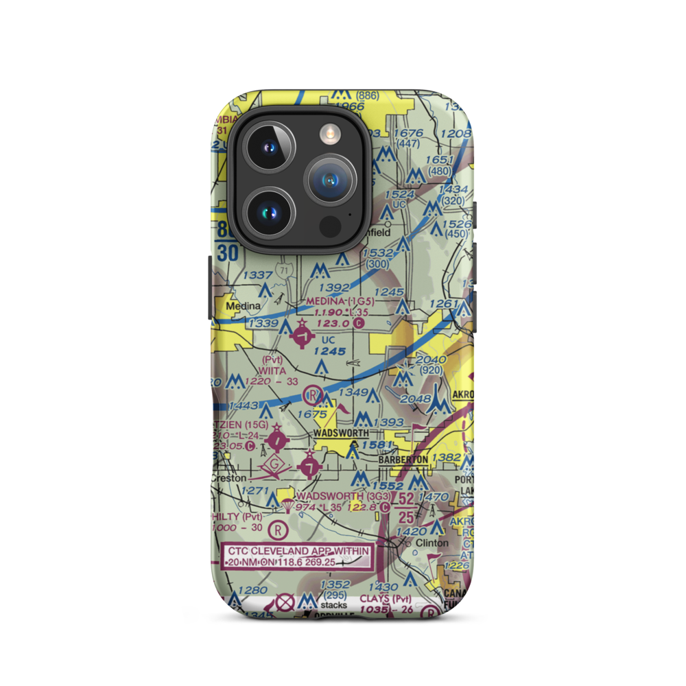 Sharondale Field (OI46) VFR Sectional  Tough iPhone Case iPhone 16 Pro model shown