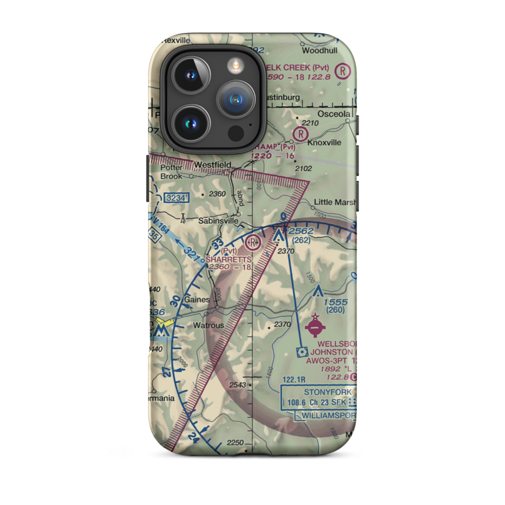 Sharretts Airport (PN91) VFR Sectional  Tough iPhone Case iPhone 16 Pro Max model shown