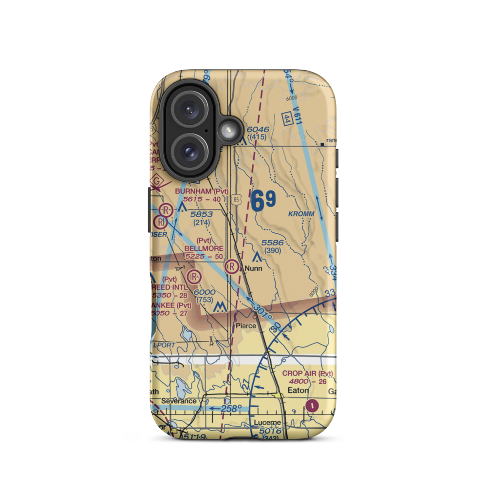 Shaull Farm Airstrip (48CO) VFR Sectional  Tough iPhone Case iPhone 16 model shown