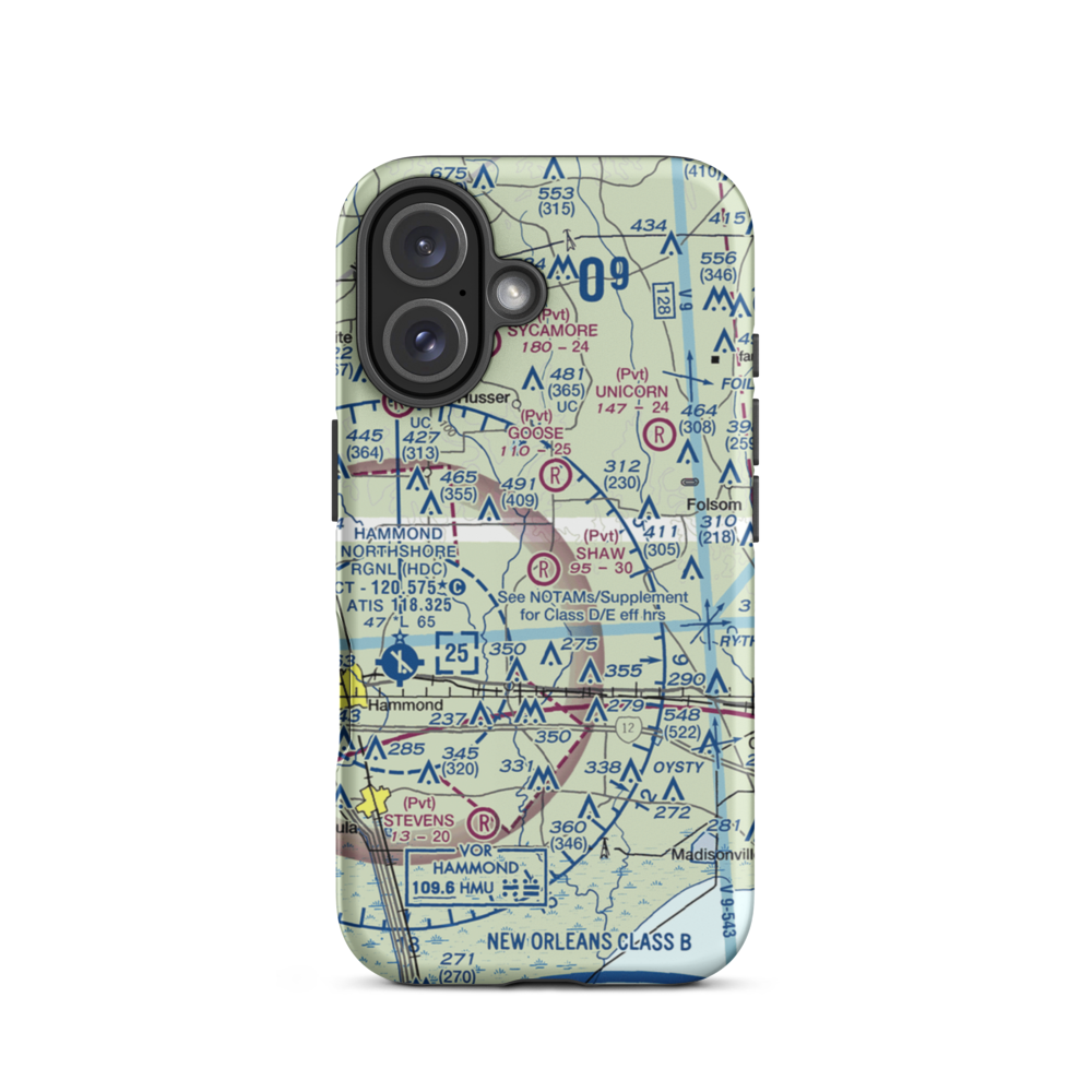 Shaw Crop Service Airport (LA13) VFR Sectional  Tough iPhone Case iPhone 16 model shown