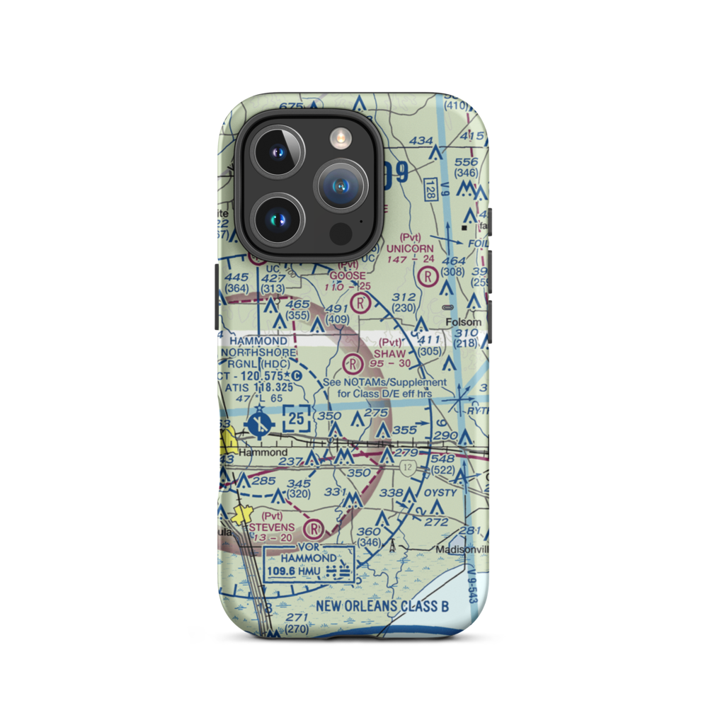Shaw Crop Service Airport (LA13) VFR Sectional  Tough iPhone Case iPhone 16 Pro model shown
