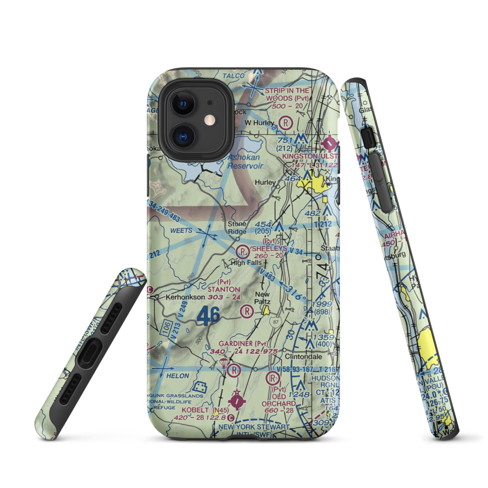Sheeley's Farm Airport (NK08) VFR Sectional  Tough iPhone Case iPhone 11 model shown