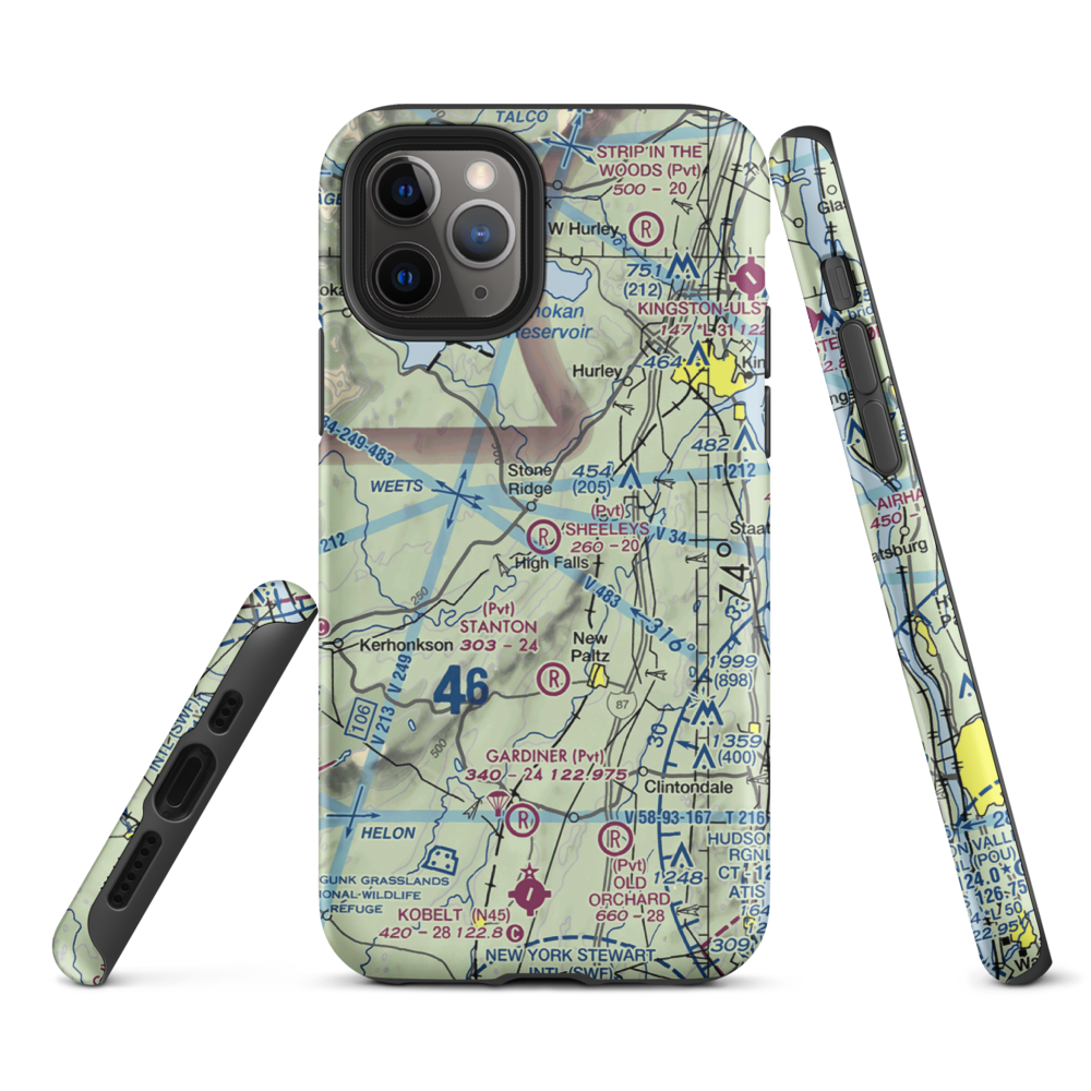 Sheeley's Farm Airport (NK08) VFR Sectional  Tough iPhone Case iPhone 11 Pro model shown