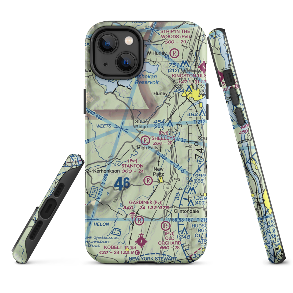 Sheeley's Farm Airport (NK08) VFR Sectional  Tough iPhone Case iPhone 14 Plus model shown