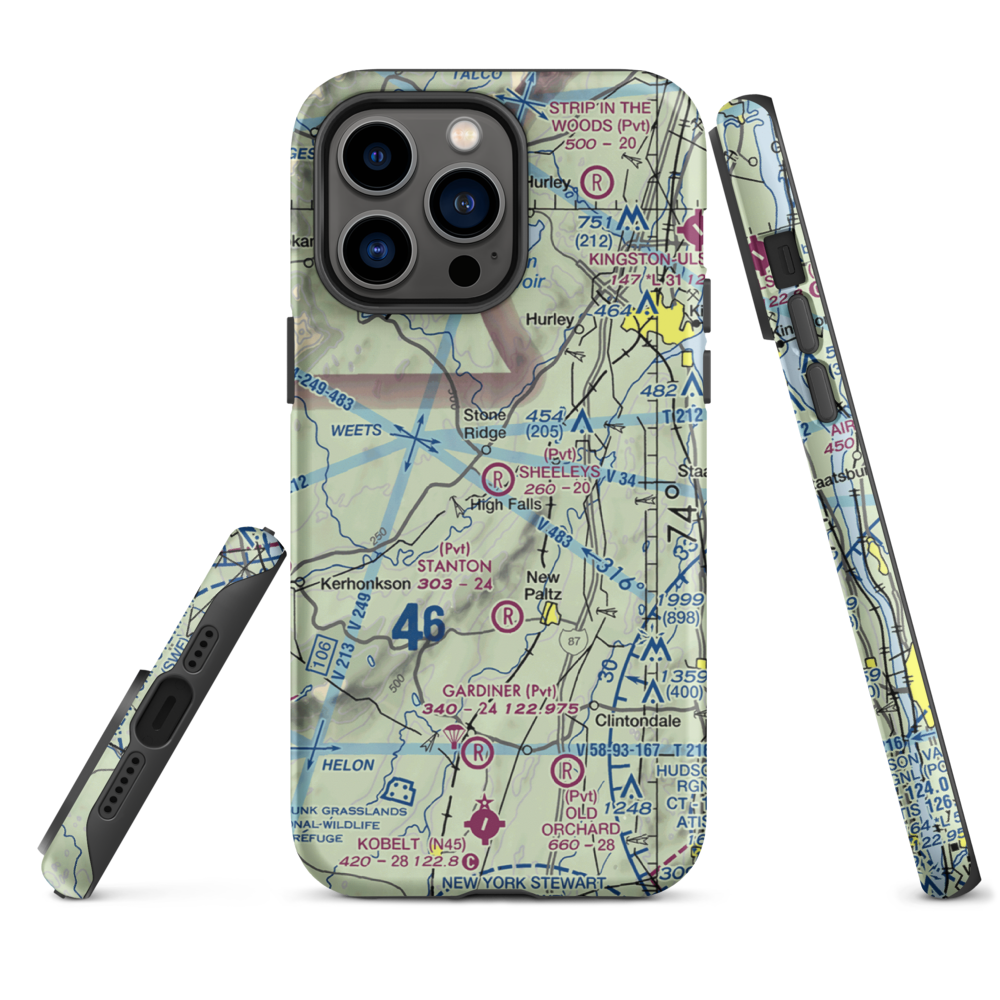 Sheeley's Farm Airport (NK08) VFR Sectional  Tough iPhone Case iPhone 14 Pro Max model shown