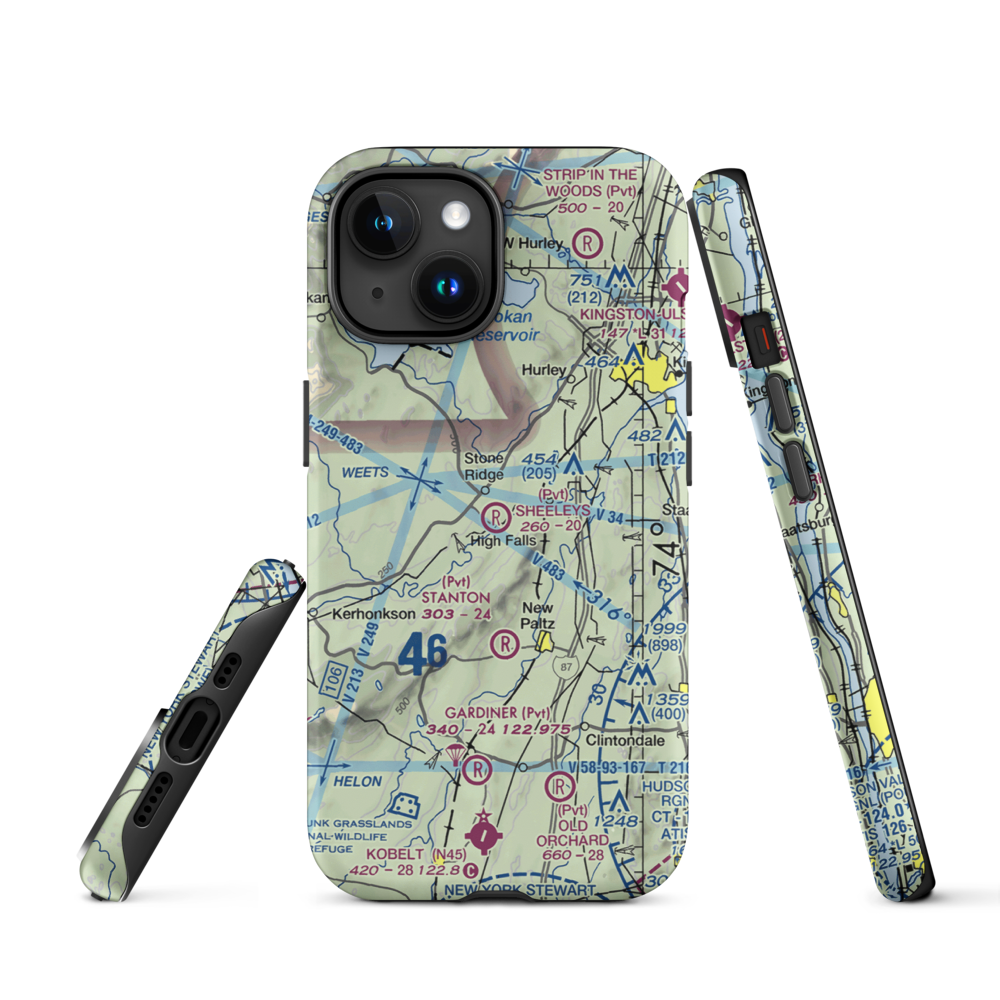 Sheeley's Farm Airport (NK08) VFR Sectional  Tough iPhone Case iPhone 15 model shown