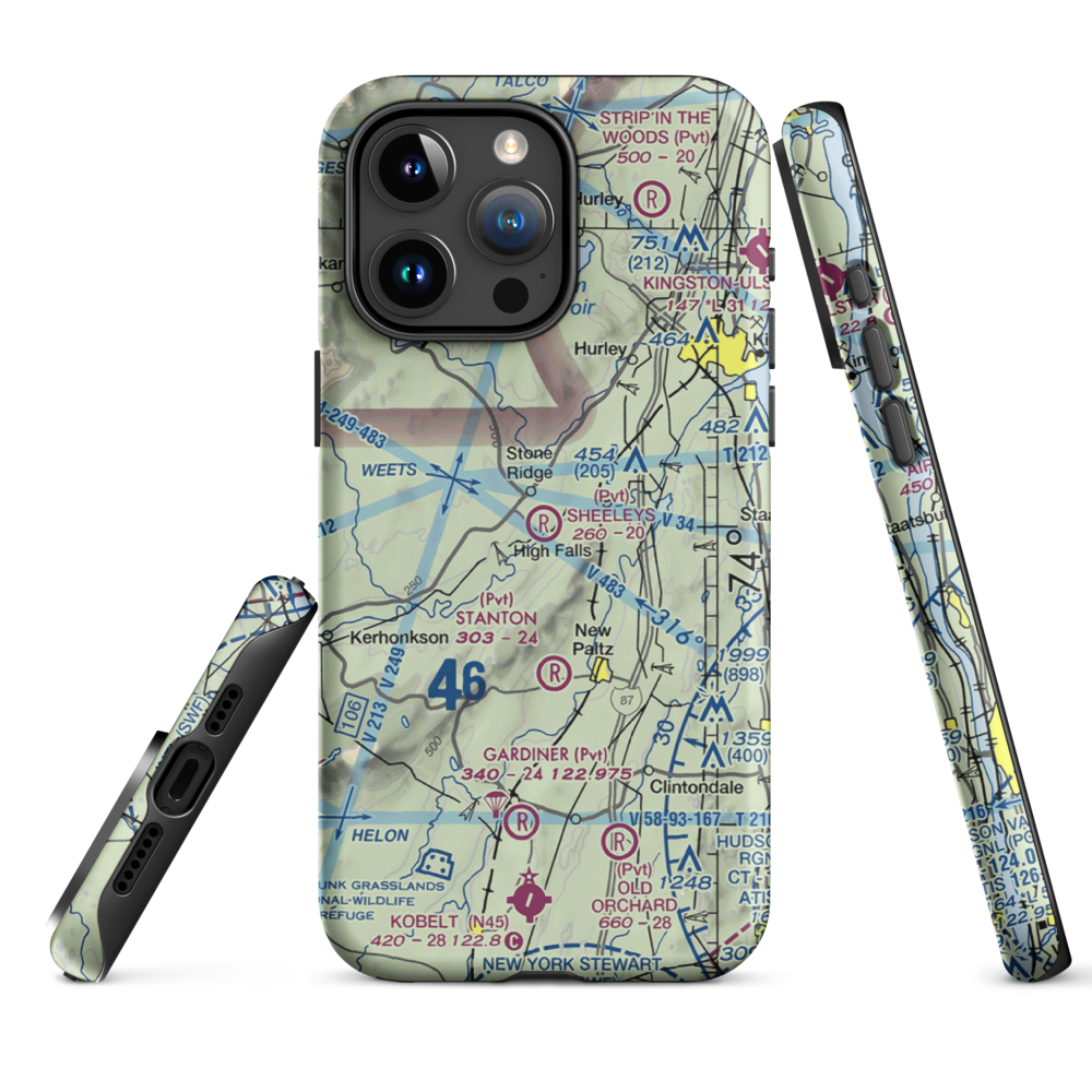 Sheeley's Farm Airport (NK08) VFR Sectional  Tough iPhone Case iPhone 15 Pro Max model shown
