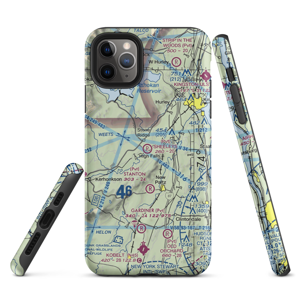 Sheeley's Farm Airport (NK08) VFR Sectional  Tough iPhone Case iPhone 11 Pro Max model shown