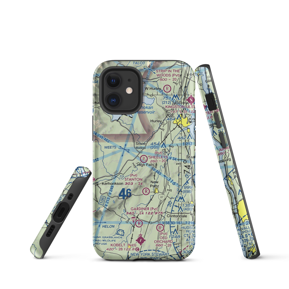 Sheeley's Farm Airport (NK08) VFR Sectional  Tough iPhone Case iPhone 12 mini model shown