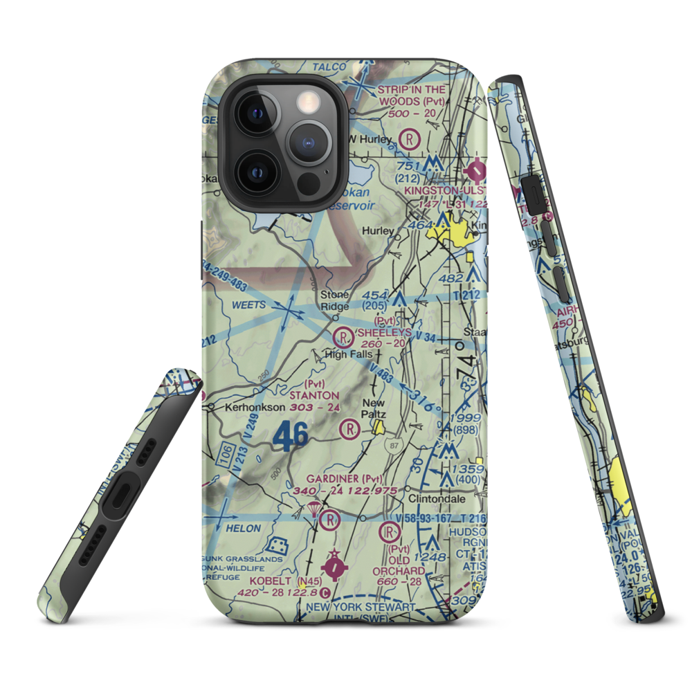 Sheeley's Farm Airport (NK08) VFR Sectional  Tough iPhone Case iPhone 12 Pro Max model shown