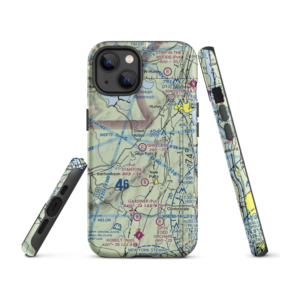 Sheeley's Farm Airport (NK08) VFR Sectional  Tough iPhone Case iPhone 13 model shown