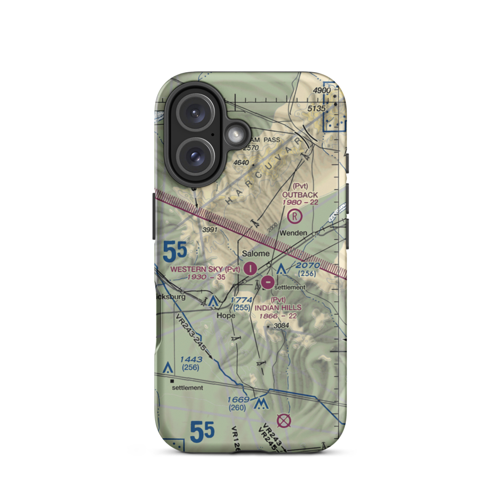Sheepy Hollow Ranch Airfield (AZ40) VFR Sectional  Tough iPhone Case iPhone 16 model shown