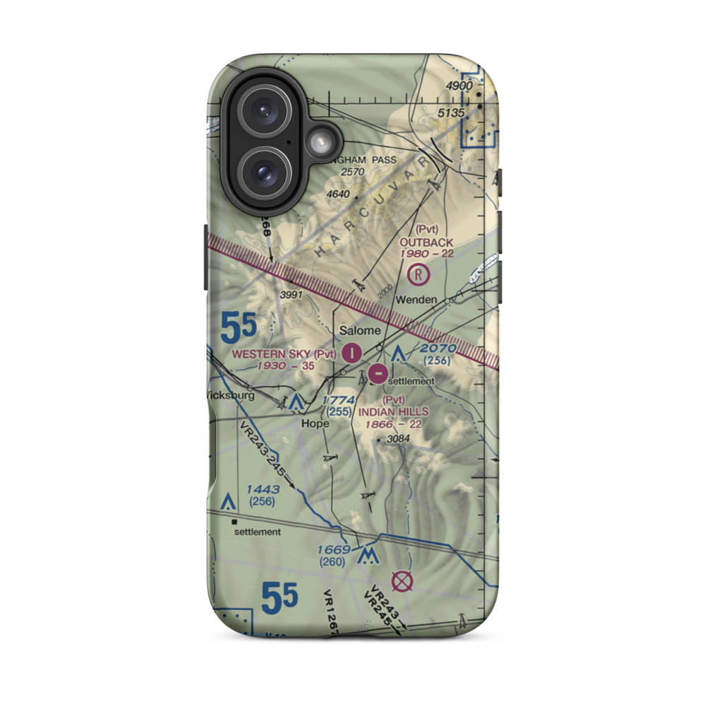 Sheepy Hollow Ranch Airfield (AZ40) VFR Sectional  Tough iPhone Case iPhone 16 Plus model shown
