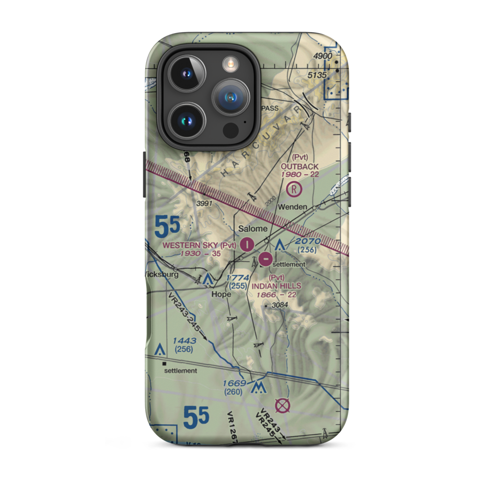 Sheepy Hollow Ranch Airfield (AZ40) VFR Sectional  Tough iPhone Case iPhone 16 Pro Max model shown