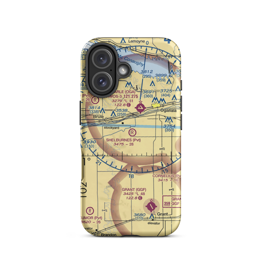 Shelburnes Airport (35NE) VFR Sectional  Tough iPhone Case iPhone 16 model shown