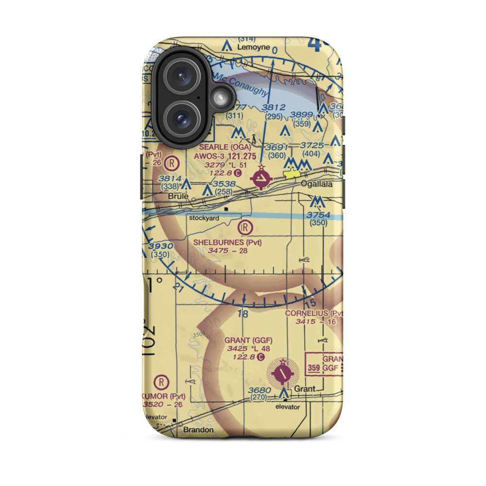 Shelburnes Airport (35NE) VFR Sectional  Tough iPhone Case iPhone 16 Plus model shown