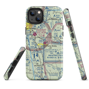 Shelby Auxiliary Field One Airport (SH1) VFR Sectional  Tough iPhone Case