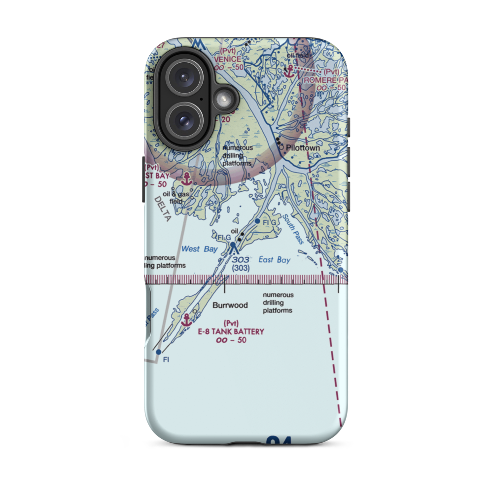 Shell Central Facilities Seaplane Base (53LA) VFR Sectional  Tough iPhone Case iPhone 16 Plus model shown