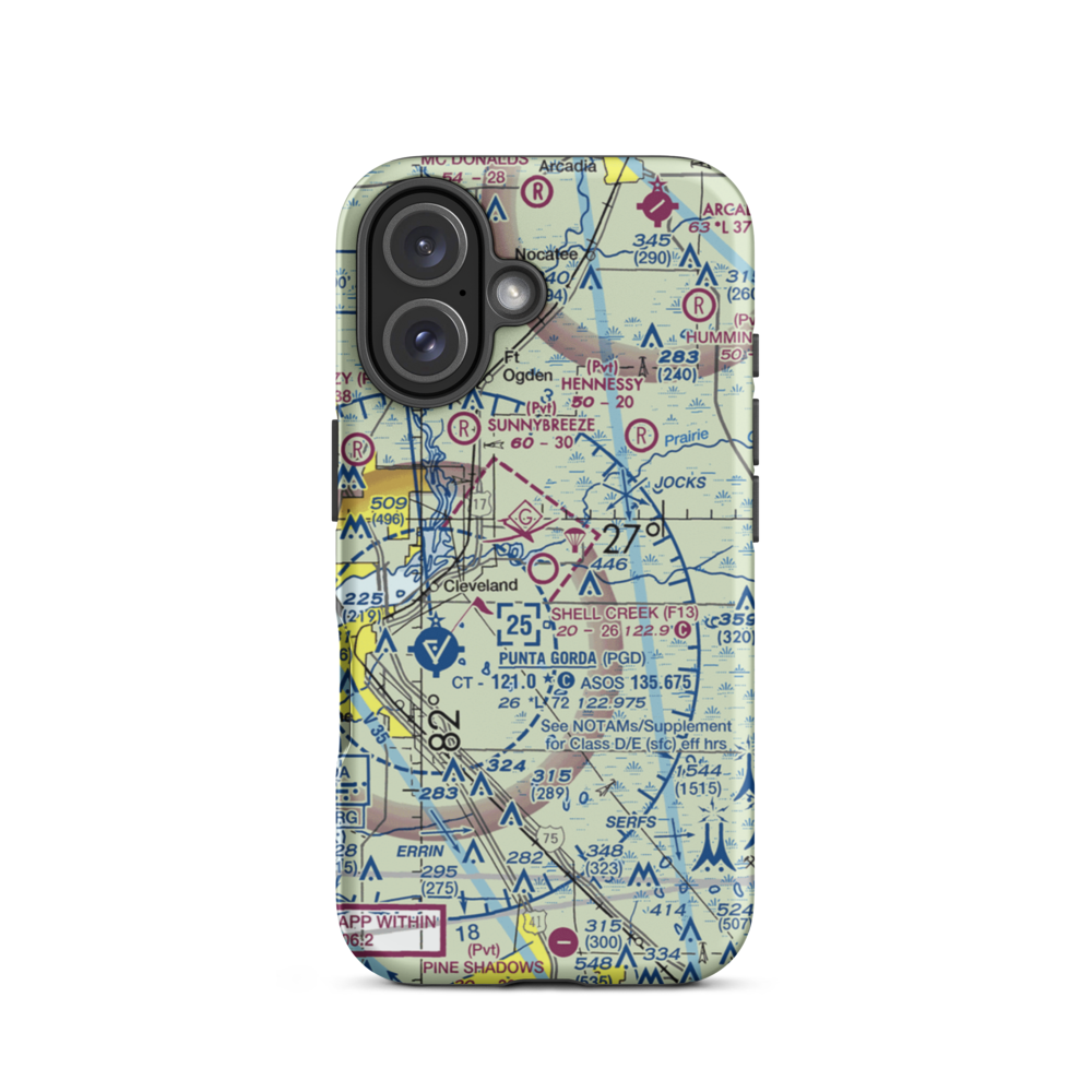Shell Creek Airpark (F13) VFR Sectional  Tough iPhone Case iPhone 16 model shown