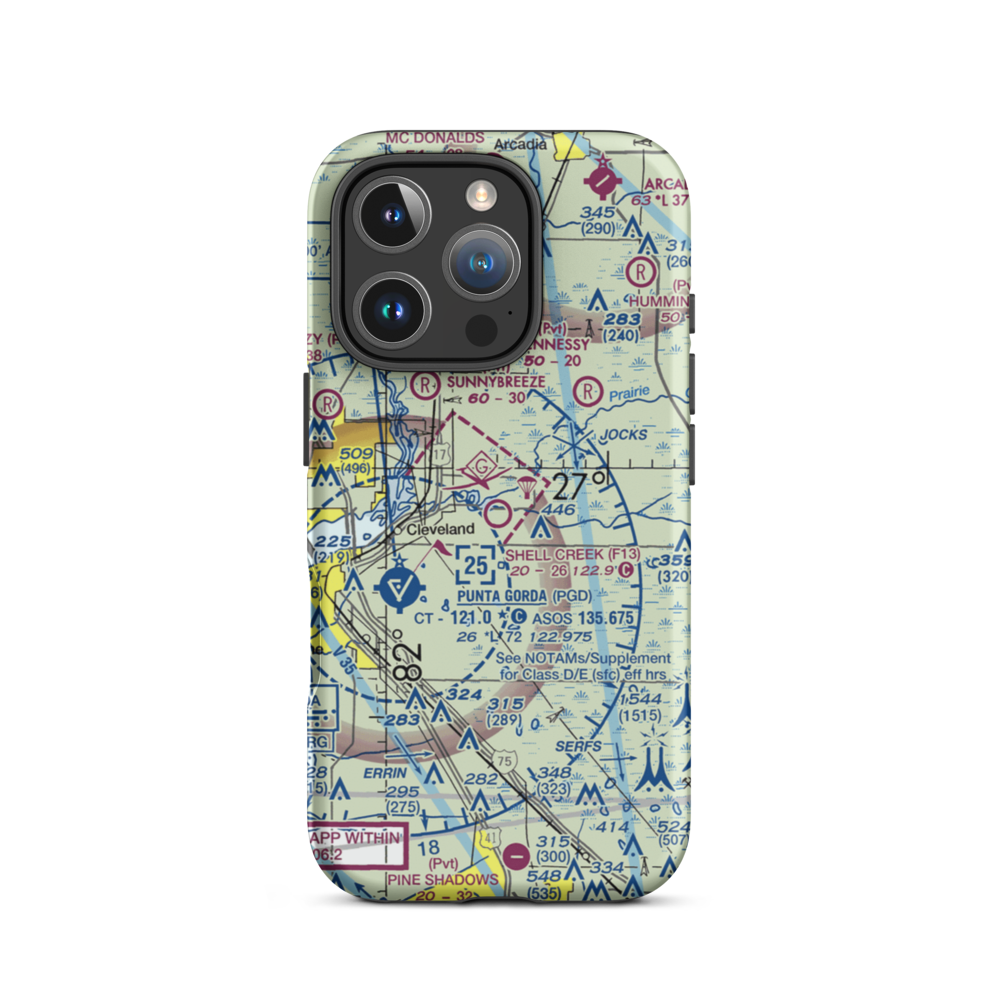 Shell Creek Airpark (F13) VFR Sectional  Tough iPhone Case iPhone 16 Pro model shown