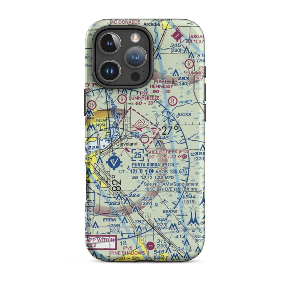 Shell Creek Airpark (F13) VFR Sectional  Tough iPhone Case iPhone 16 Pro Max model shown